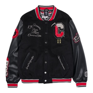 Chaqueta Varsity de los Raiders de Las Vegas para Hombre, Negra, de Lana, Casual, con Cuello Alto, Lisa, con Logotipo Bordado Personalizado - Product Image 2