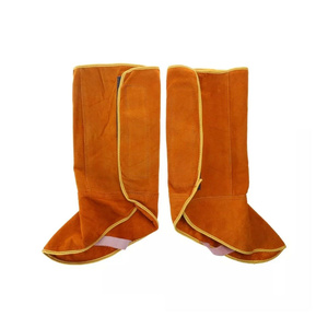 Cubrebotas de soldadura de cuero serraje de vaca, resistentes al fuego, de alta resistencia, a la abrasión, a la radiación y al calor. - Product Image 3
