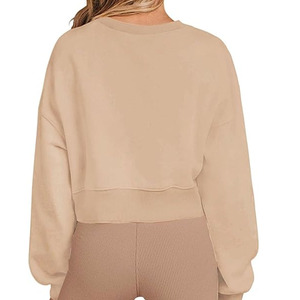 Camisetas Cortas Personalizadas para Mujer, 100% Algodón, Manga Larga, Color Sólido, Transpirables, Servicio OEM, MOQ Bajo, Profesional - Product Image 3