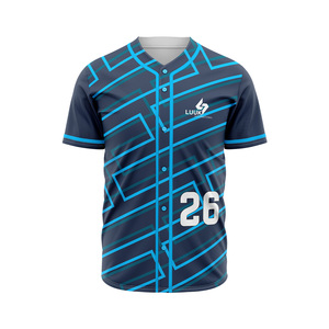 Camisetas de Béisbol/Sóftbol Personalizadas con Logotipo, Transpirables, de Secado Rápido, Unisex, para Adultos, 100% Poliéster, Impresión por Transferencia de Calor - Product Image 1