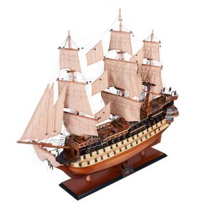Réplica de madera de cedro artesanal La Bretagne, modelo de barco, decoración Náutica para el hogar, artesanías de madera pintada para cajas de madera, carteles de pared - Product Image 2