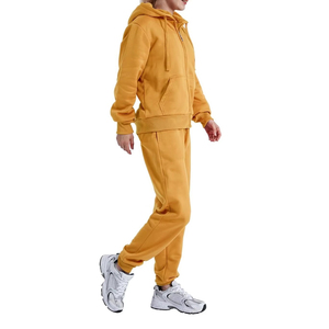 Conjunto Deportivo de 2 Piezas para Mujer, Color Sólido, con Capucha, de Algodón, Informal, para Correr, con Cierre Completo y Bolsillos Laterales, para Otoño - Product Image 6
