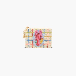 Elegante Monedero Bordado con Cuentas de Semillas, Patrón Floral, Hecho a Mano, Estilo Vintage - Product Image 3