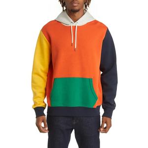 Sweat-shirt à capuche pour homme, style color block, surdimensionné, en polaire, décontracté, patchwork, avec poche avant, manches classiques - Product Image 1