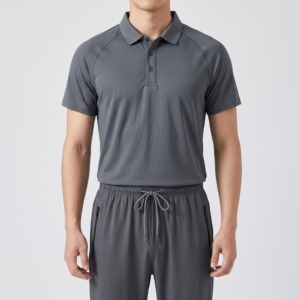 Conjunto de Dos Piezas Personalizado para Hombre, Camiseta de Manga Corta y Pantalones de Verano, Tejido de Poliéster Liso Teñido, 500g, Diseño Sólido - Product Image 5