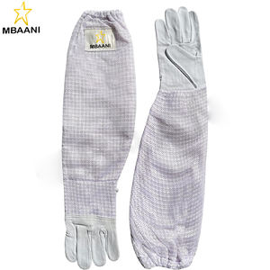 Gants d'apiculture avec paume en cuir de chèvre et manchette en maille à 3 couches pour unisexe - Product Image 1