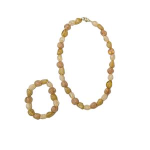 Pulseras Elásticas de Cuentas de Resina Facetadas Beige Clásicas Sin Cortar, Joyería de Moda - Product Image 2