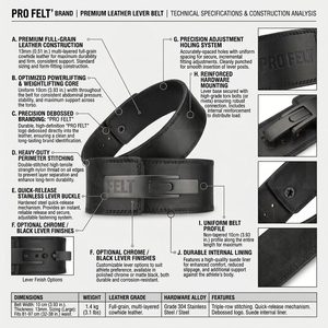 Premium Quality 13mm Lever Weightlifting <b>Belt</b> Full Grain Leather Powerlifting Gym Training Back Support Reinforced Stitch <b>Belt</b> - Product Image 2