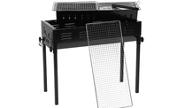 Grand barbecue japonais rectangulaire au charbon de bois, four à barbecue extérieur épaissi et détachable avec grille de cuisson réglable en hauteur