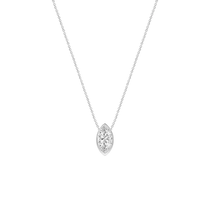 Isa Marquise Diamond <b>Necklace</b> 1.00 CT, Lab Grown Marquise Pendant <b>Necklace</b>, Vertical Horizontal Diamond <b>Necklace</b>, Gold Jewelry - Product Image 2
