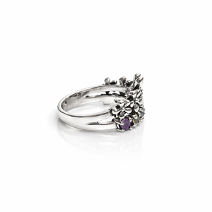 Multistone Floral 925 Sterling Silver <b>Dainty</b> <b>Ring</b>, Natural Gemstone <b>Ring</b>, Birthstone <b>Ring</b>, Birthday Gift <b>ring</b> for her - Product Image 4