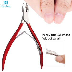 Ergonomic Red Handle Cuticle <b>Trimmer</b> High Precision Nail Dead Skin Remover Sharp Steel Nail Clippers For Wholesale Rate - Product Image 3