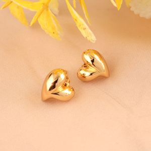 Wholesale minimalist jewelry 18k gold plated love heart stud <b>earrings</b> trendy simple for women girls anti tarnish dainty studs - Product Image 5