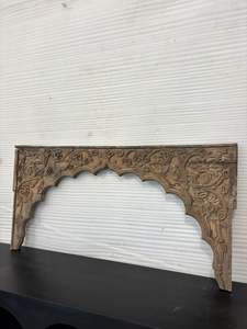 Panel de arco de madera tallado a mano antiguo |   Marco Arquitectónico Decorativo de Pared Estilo Mughal con Diseño de Puerta India Vintage para Decoración del Hogar - Product Image 3