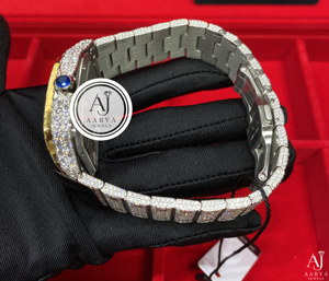 Montre mécanique à cadran carré, bracelet effet glaçon, montre-bracelet aspect diamant pour un cadeau de luxe et une touche de mode - Product Image 5
