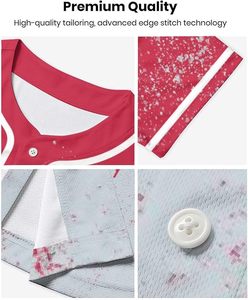 Camiseta de Béisbol Personalizada con Botones, Uniforme Cosido, Nombre y Número Personalizados, Regalo para Fanáticos, Hombres, Mujeres y Jóvenes - Product Image 5