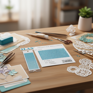 Ilan Adesivo Brillante 3mm 1500pz Blu con Strass, Cartoncino Grande - Product Image 1