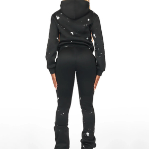 Wholesale Women Premium Cotton Tracksuit Joggers <b>Lightweight</b> <b>Hoodie</b> Custom Logo Printed Solid Women Stacked Tracksuit - Product Image 6
