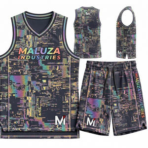 Uniforme de Baloncesto Sublimado Personalizado, Diseño Personalizado, Conjunto de Camiseta y Pantalones Cortos para Equipo, 100% Poliéster, Malla Transpirable, Ropa Deportiva - Product Image 1