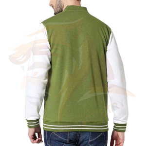 Wholesale High Quality <b>Stand</b> Collar Chenille Embroidery Wool/Viscose Sleeves Custom Front Baseball Letterman Men Varsity Jacket - Product Image 2