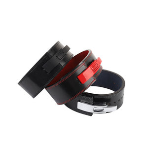 Adjustable PU Leather Weight Lifting <b>Belt</b> Power Training Support <b>Red</b> Silver Buckle Adult Universal Fit - Product Image 1