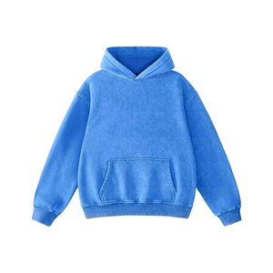 Custom Wholesale High Quality Oversized Acid Wash Hoodies Vintage Streetwear Heavyweight Cotton <b>Pullover</b> <b>Men</b> Hoodie Sweatshirt - Product Image 3