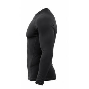 Men's Long Sleeve Rash Guard <b>Black</b> Quick Dry Polyester <b>Compression</b> <b>Shirt</b> - Product Image 2