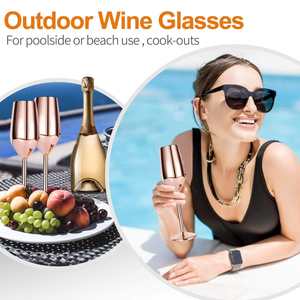 Copas de Vino Modernas de Acero Inoxidable Sostenible con Recubrimiento de Cobre en Oro/Plata, Diseño Elegante, 301-400 ml - Product Image 4