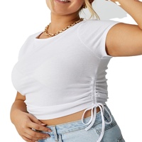 Nouveau T-shirt en jean de coton à manches courtes, boutonné, troué, élégant, pour femme, vente en gros à prix réduit