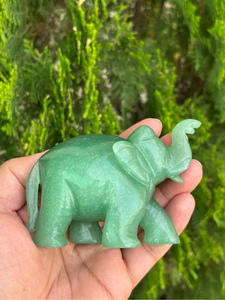 Hand Carved Green Aventurine <b>Elephant</b> Figurine Natural Crystal Decor OEM ODM Wholesale Supplier Environmentally Friendly Feng - Product Image 1