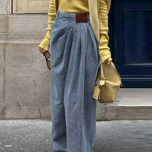 Jeans Holgados de Color Sólido para Mujer, Pantalones Cómodos - Product Image 3