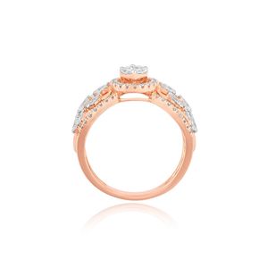 Wholesale 14K Rose Gold Oval Diamond Halo Filigree <b>Ring</b> Marquise Cluster Wide Band Real Diamond <b>Statement</b> <b>Ring</b> For Women Jewelry - Product Image 3