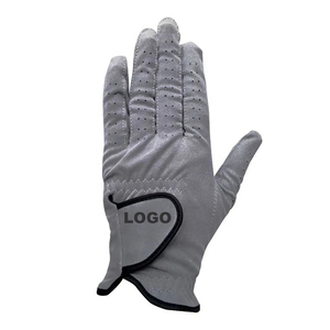 Women's Black Full-Finger Leather Golf Gloves with Pink Trim Breathable Perforated Non-Slip Grip Adjustable Wrist Strap - Product Image 5