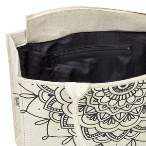 Bolsa de Mano de Lona de Algodón con Diseño Impreso 2026, Bolsa de Compras Personalizada, Nueva Llegada, con Bolsillo Exterior - Product Image 4