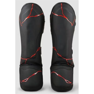 Protège-tibias de football en cuir PU à prix de gros, avec cadre en acier carbone, protection complète, ajustables, respirants, OEM - Product Image 2