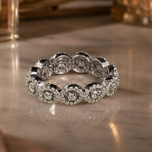 สร้อยข้อมือเพชรทองคำขาว 14K สำหรับผู้หญิง |   แหวนแต่งงานทรงกลม 0.89 กะรัต สไตล์หรูหรา แฟชั่นเครื่องประดับของขวัญสุดหรู - Product Image 3