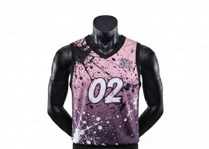 Ensemble de maillot de basket-ball blanc pour femme, impression par transfert thermique, col rond, sans manches, évacuation de l'humidité, coupe athlétique - Product Image 2