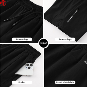 Shorts de course pour hommes avec logo personnalisé, respirants, à séchage rapide, pour la musculation, la gym, la course à pied, entraînement sportif, taille élastique - Product Image 4