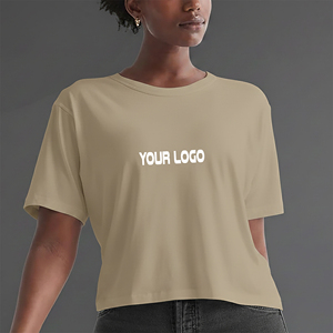 Camiseta de mujer de tela de algodón suave, transpirable, informal, para uso diario y top corto elegante, perfecta para el verano, en oferta online. - Product Image 4
