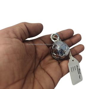 Decorative Hanging Brass Bell Silver Finish Metal Bell for <b>Home</b> Decor Door Wall Ornament Meditation Yoga Gift Item - Product Image 3