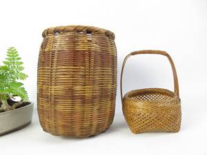Ensemble de 2 paniers en bambou vintage japonais, paniers de rangement naturels tissés à la main, décoration rustique pour la maison, fournisseur, fabricant - Product Image 4