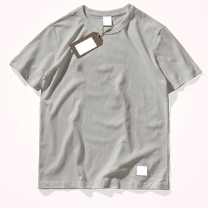 Camiseta de Manga Corta para Hombre, Negra, Ecológica, Transpirable, Cuello Redondo, Algodón Jersey, Color Sólido, Tejido de 250 Gramos, Logotipo Frontal, Teñido en Prenda - Product Image 3