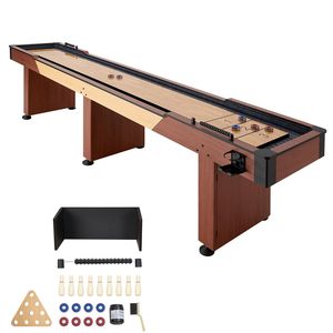Tavolo da gioco 2-in-1 da 3,6 m per Shuffleboard e Bowling, Finitura in Legno Rustico, Resistente ai Graffi - Product Image 1