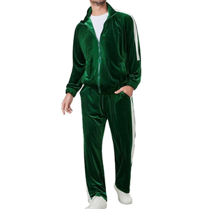 OEM Velvet Hooded Drop Shoulder <b>Printed</b> Tracksuit Men's Regular Fit 100% Cotton Waterproof Eco-Friendly Sweatpants Jogger Set - Product Image 3