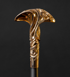 Bastón clásico de madera con base de latón para apoyo de personas mayores, estilo de lujo y elegancia atemporal para caballeros. - Product Image 1