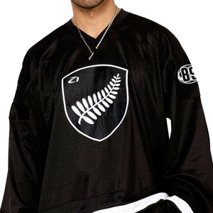 Camiseta Deportiva Negra de Malla Transpirable de Poliéster, Estilo Oversize, con Mangas Largas y Diseño Personalizado 2026 para Fútbol Americano - Product Image 2