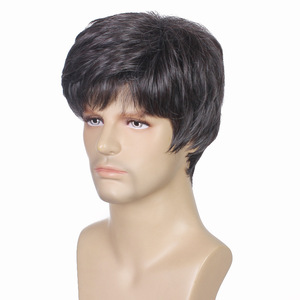 Perruque courte à la mode pour hommes, perruques synthétiques bouclées, perruques de fête pour accessoires de cosplay - Product Image 1