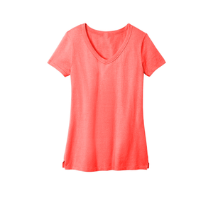 T-shirt en tricot pour femme de haute qualité, col en V, manches courtes, couleur unie, coupe classique, pour le printemps et l'été - Product Image 1
