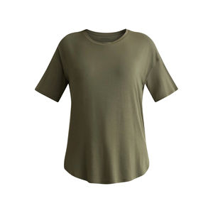 Camisetas de Cuello Redondo para Mujer, Color Negro, Uso Diario, Diseño Personalizado con Logotipo, Talla Slim Fit, Camisetas de Color Sólido para Mujer - Product Image 4