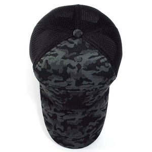 Gorra Snapback de 6 Paneles con Malla de Camuflaje Negra, Ajustable, Unisex, Informal, para Uso en Exteriores, Primavera/Verano - Product Image 2